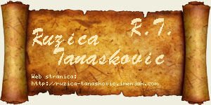 Ružica Tanasković vizit kartica